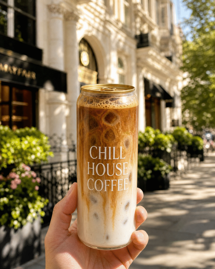Freddo cappuccino in Chill House can in Mayfair London